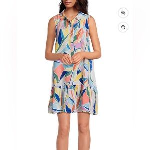 Women’s Colorful Collared Sleeveless Dress - XXXL. Plus.